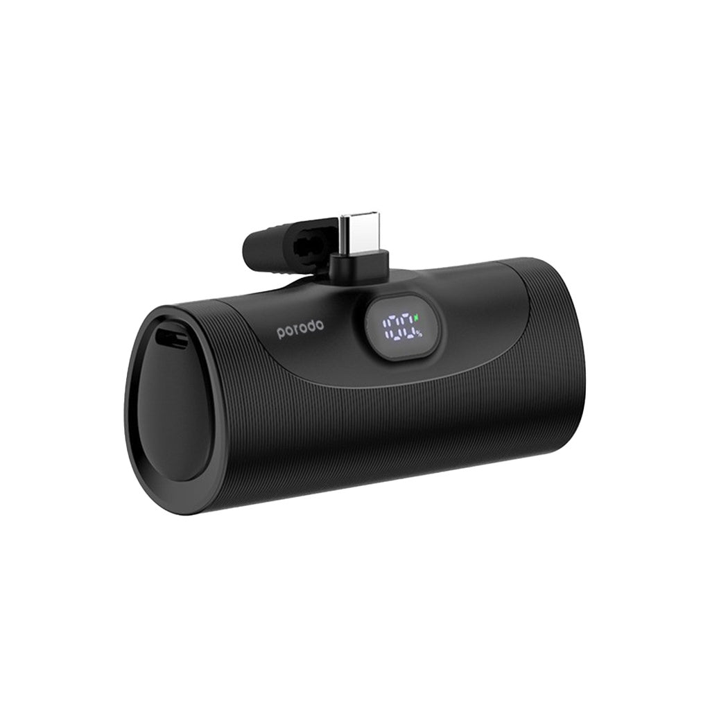 محطة شحن بورودو 4 في 1, باور بانك بسعة 5000 مللي امبير بقدرة شحن سريع 20 واط, موصلين تايب سي وموصلين لايتننغ | Porodo 4in1 Station 5000mAh PD20W Power Bank with 2 Type-C & 2 Lightning Connectors