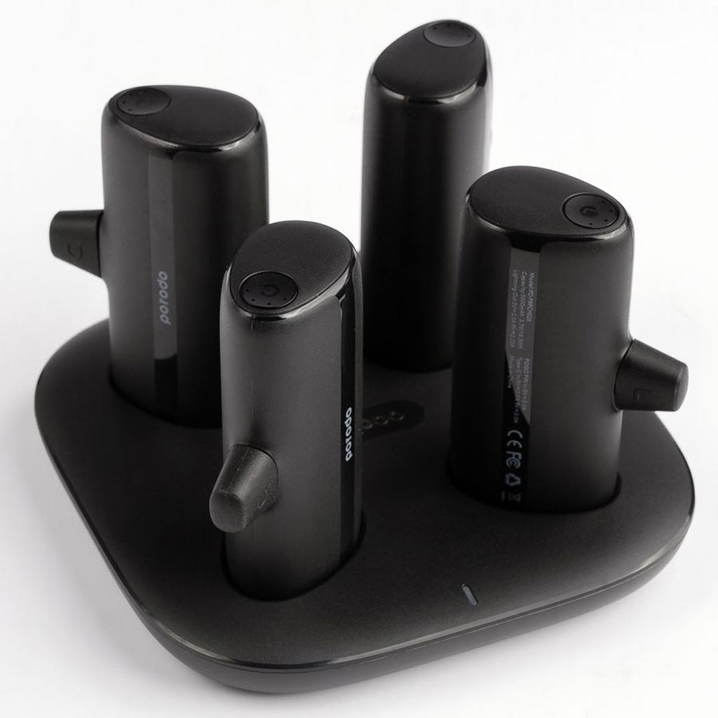 محطة شحن بورودو 4 في 1, باور بانك بسعة 5000 مللي امبير مع شحن لاسلكي - اسود | Porodo 4in1 Station 5000mAh Wireless Power Bank - Black