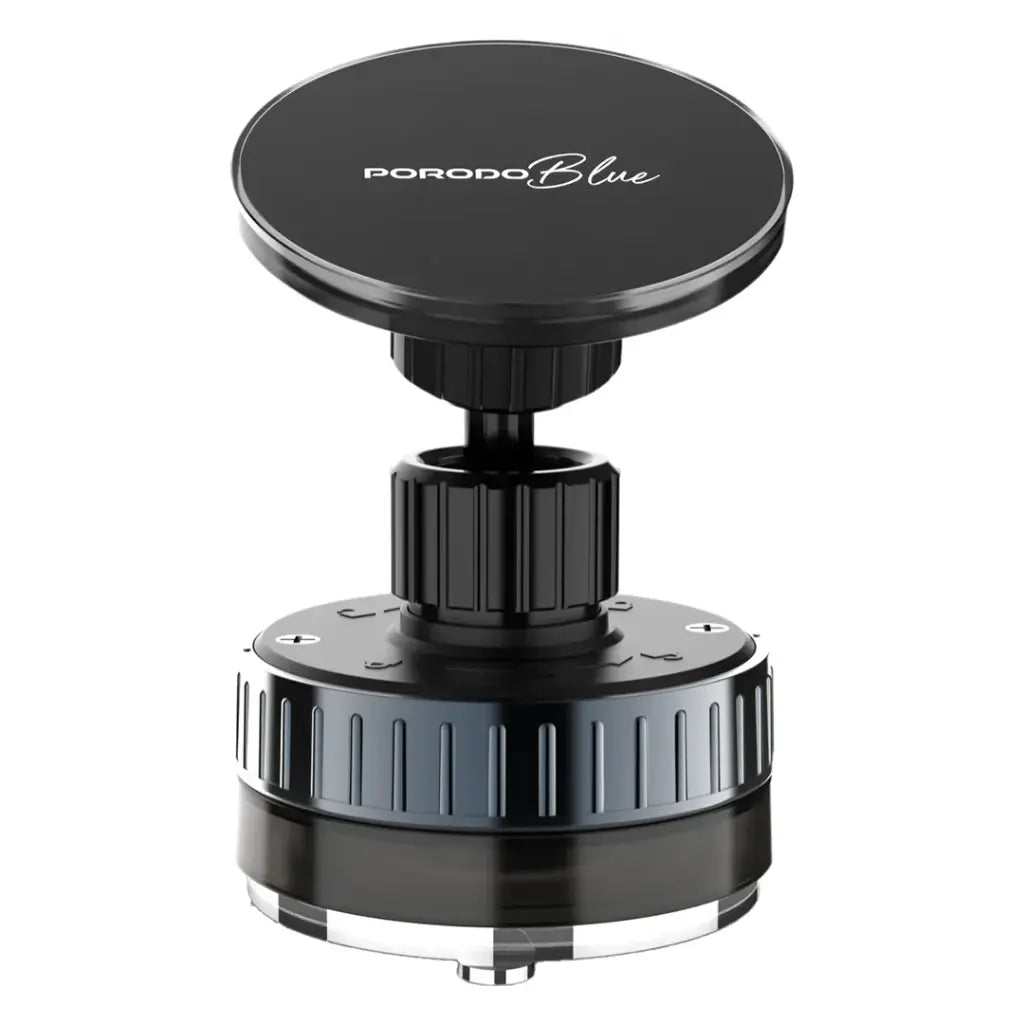 حامل جوال مغناطيسي دوار 360 درجة من بورودو بلو, مع تثبيت قوي وماج سيف - اسود | Porodo Blue 360° Rotatable Adjustable Vacuum MagSafe Suction Phone Holder – Black