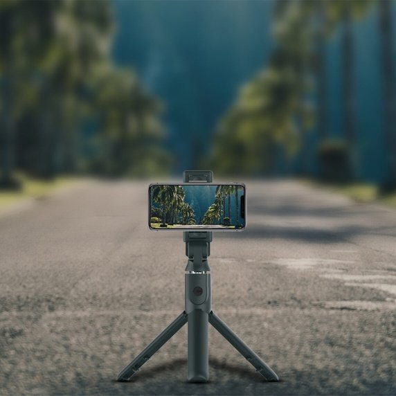 عصا سيلفي مع ترايبود وريموت بلوتوث من بورودو - اسود | Porodo Bluetooth Selfie Stick with Tripod - Black