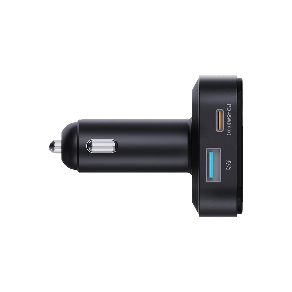 ناقل FM بلوتوث من بورودو مع اوامر صوتية - اسود | Porodo Bluetooth FM Transmitter with Voice Command – Black