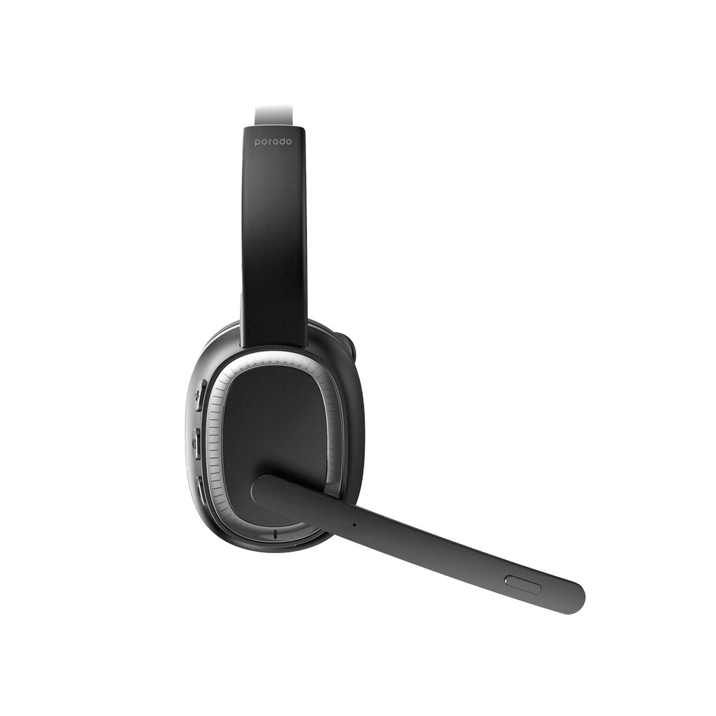 سماعة رأس احادية مع مايكروفون من بورودو - اسود | Porodo Mono Headphone with Microphone - Black