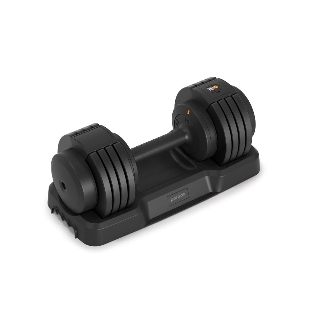 دمبل بورودو الذكي القابل للتعديل بوزن يصل حتى 55 باوند | Porodo 55 LB Single Adjustable Smart Dumbbell
