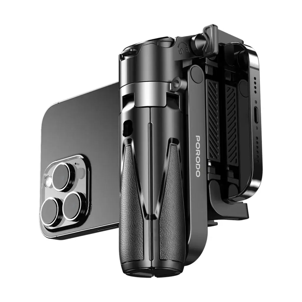 عصا سيلفي قابلة للطي مع ترايبود قابل للتمديد من بورودو - اسود | Porodo Foldable Selfie Stick with Extendable Tripod – Black