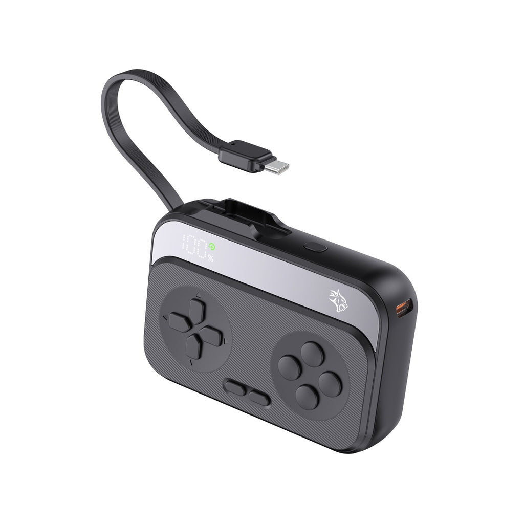 باور بانك بورودو جيمنج بسعة 10000 مللي امبير, منفذي تايب سي وتايب اي وكيبل تايب سي مدمج | Porodo Gaming 10000mAh Gaming Design Powerbank Type-C USB-A with Type-C Cable.