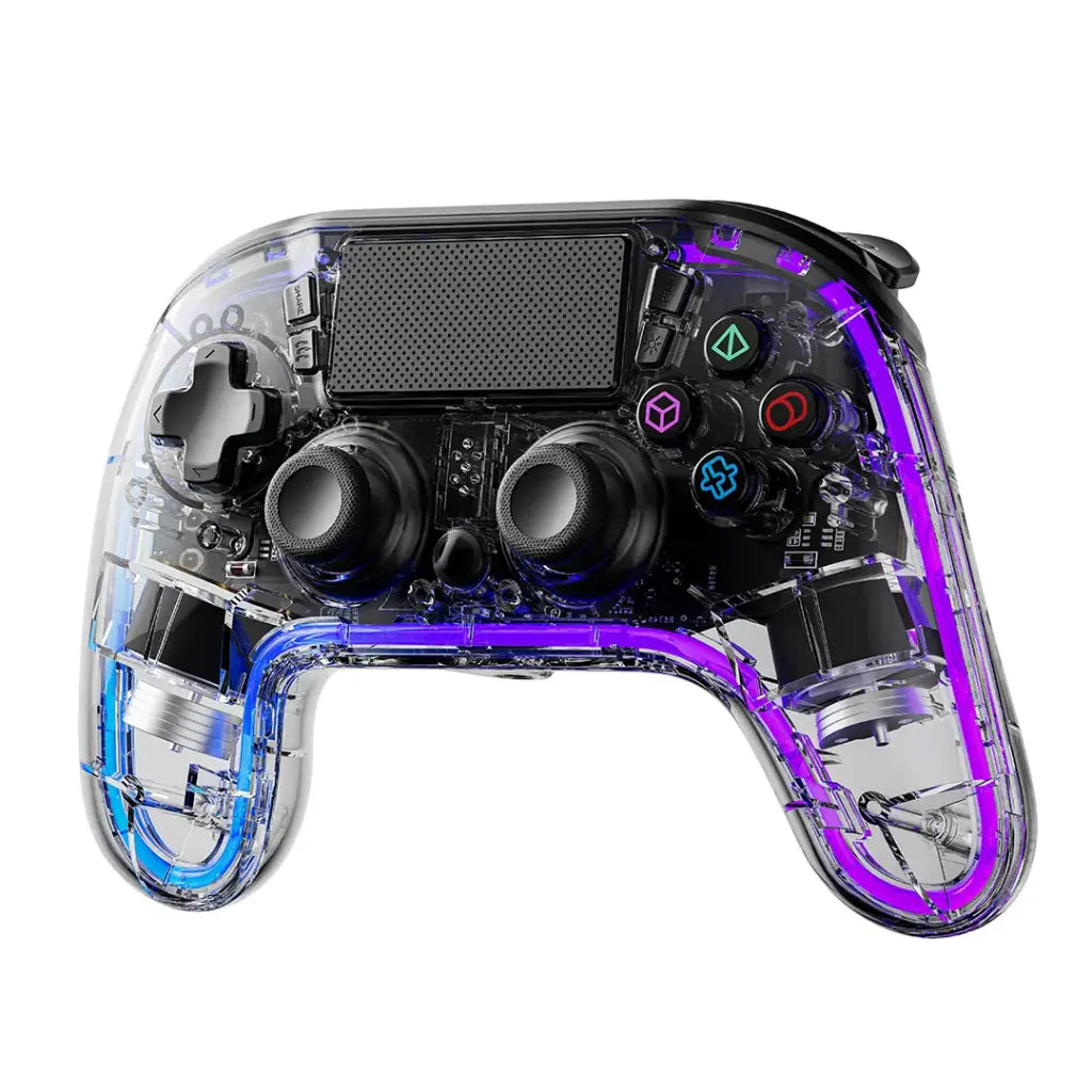 وحدة تحكم العاب لجهاز بلاي ستيشن 4 من بورودو جيمنج مع هيكل شفاف | Porodo Gaming PS4 Gamepad Transparent Controller.