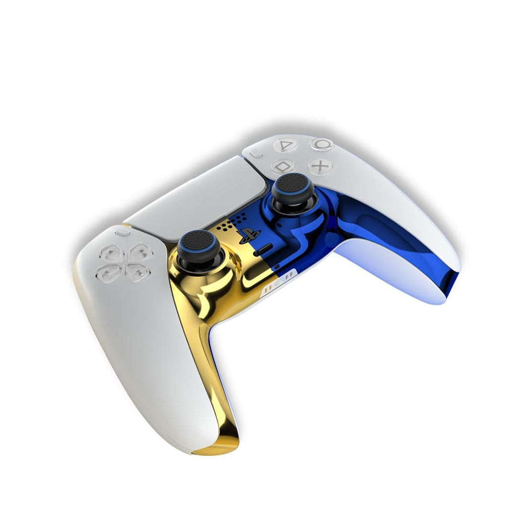 كفر لوحة تحكم بلاي ستيشن 5 من بورودو, ازرق و ذهبي | Porodo Gaming PS5 Controller Decorative Panel Combo – Blue + Gold
