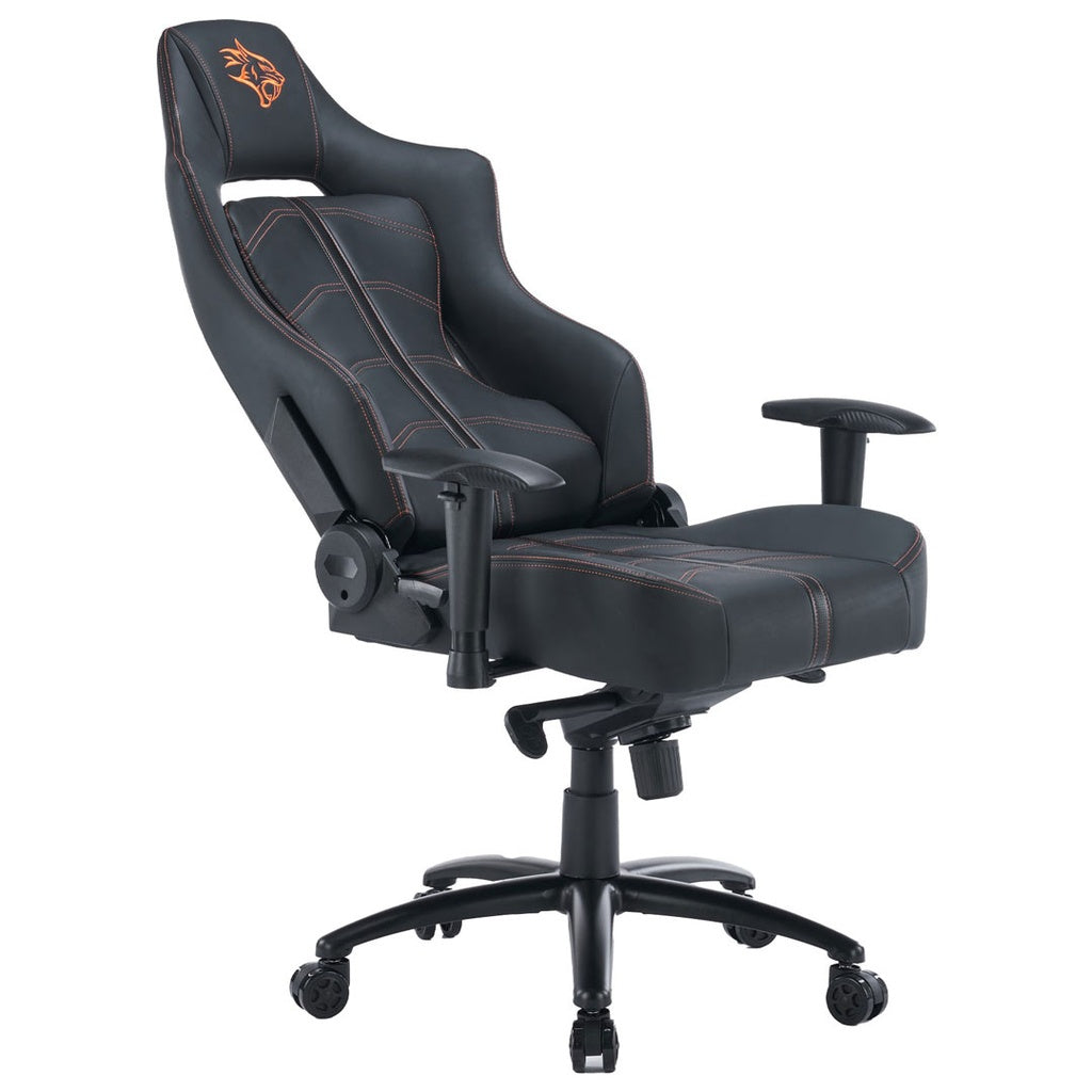 كرسي العاب بريدتور برو مع مسند ووسادة ومساند اذرع 2D - اسود/برتقالي | Porodo Gaming Predator Pro Chair with Molded Backrest & Seat and 2D Armrests – Black/Orange