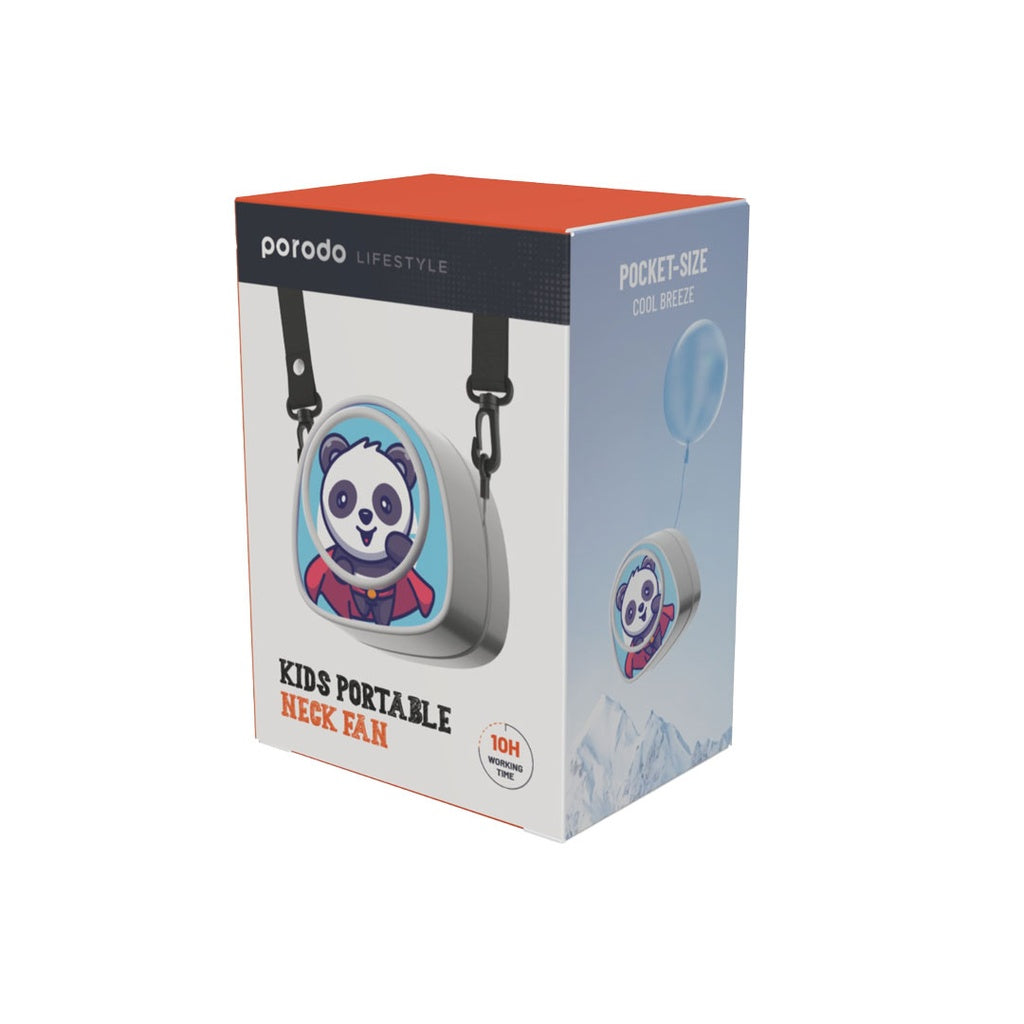 مروحة بورودو المحمولة للاطفال, توضع على الرقبة, 3 سرعات, تشغيل حتى 10 ساعات | Porodo Kids Portable Neck Fan, 3 Speed Settings, Working Up to 10H.