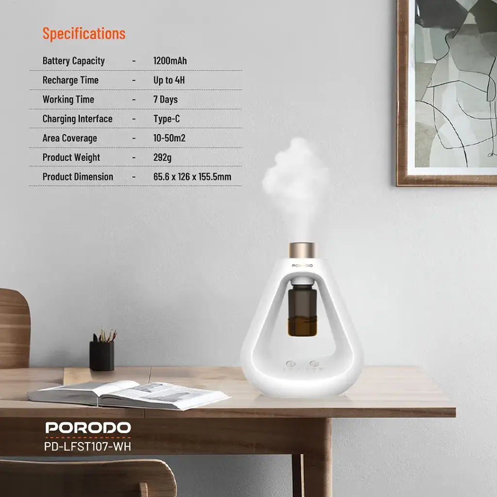 ناشر عطري بتقنية بدون ماء من بورودو لايف ستايل | Porodo Lifestyle Aroma Sphere Waterless Diffuser