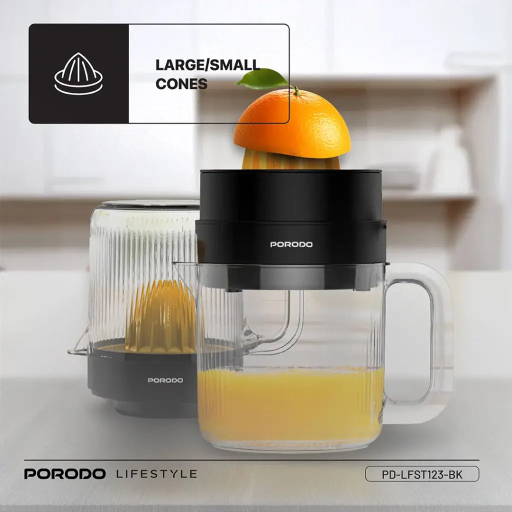 عصارة بورودو لايف ستايل 2 في 1 بقدرة 30 واط - اسود | Porodo Lifestyle 30W 2-in-1 Jar Juicer - Black