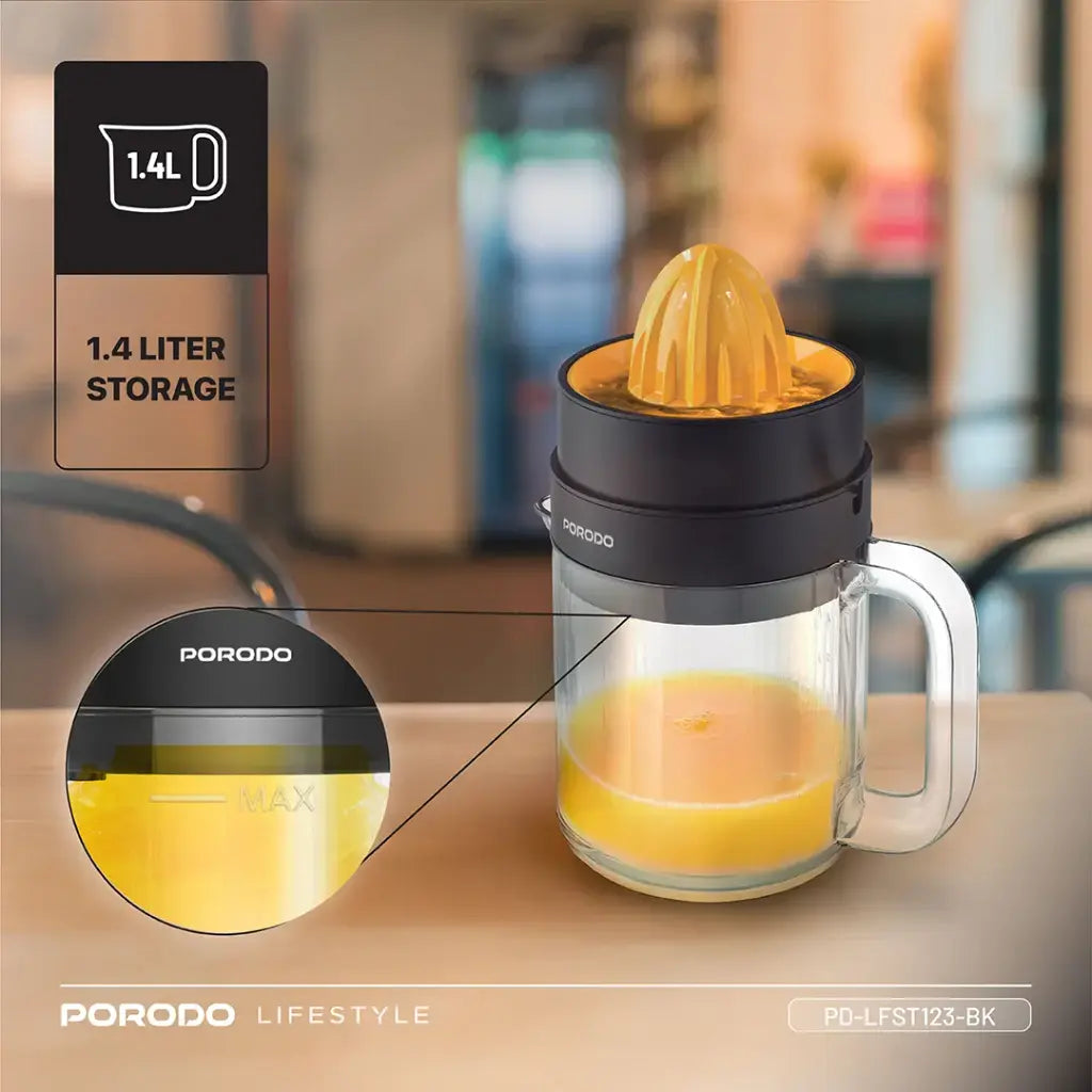 عصارة بورودو لايف ستايل 2 في 1 بقدرة 30 واط - اسود | Porodo Lifestyle 30W 2-in-1 Jar Juicer - Black