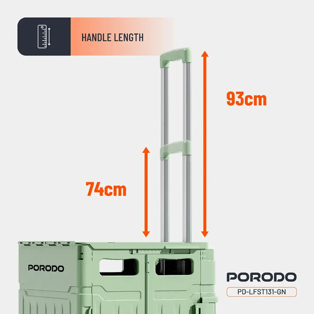 عربة تخزين قابلة للطي بسعة 75 لتر من بورودو لايف ستايل | Porodo Lifestyle Collapsible Wagon Cart