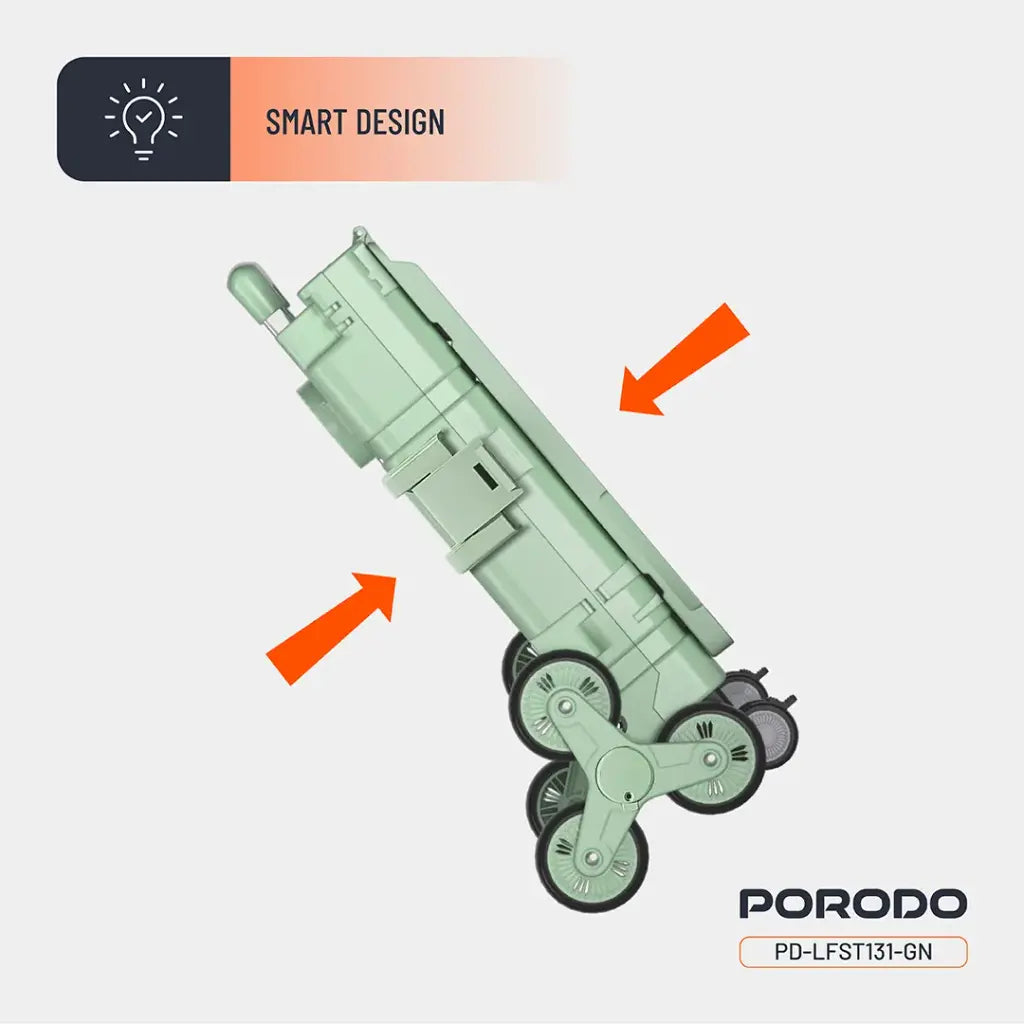 عربة تخزين قابلة للطي بسعة 75 لتر من بورودو لايف ستايل | Porodo Lifestyle Collapsible Wagon Cart