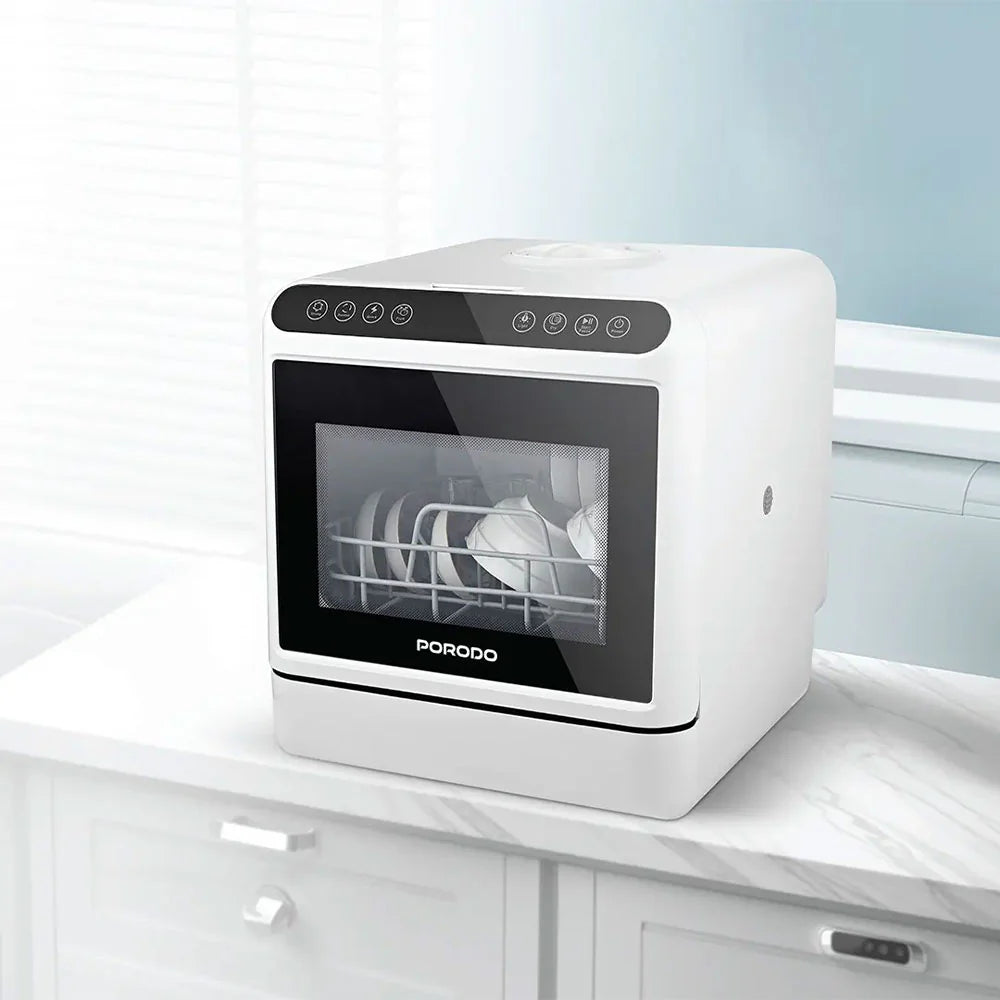 غسالة اطباق 220 فولت من بورودو لايف ستايل - ابيض | Porodo Lifestyle Dishwasher 220V - White