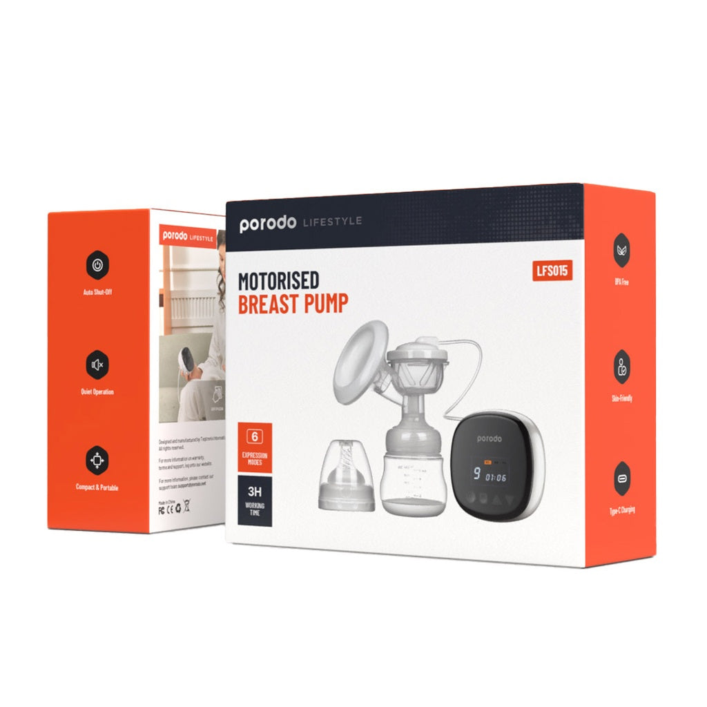 شفاط حليب كهربائي من بورودو لايف ستايل بسعة 150 مل - ابيض | Porodo Lifestyle Electric Breast Pump - White