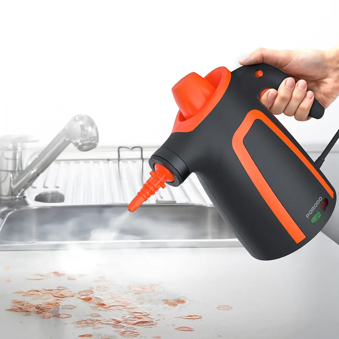 جهاز بخار لتنظيف متعدد الاسطح بقدرة 1050 واط من بورودو لايف ستايل - اسود | Porodo Lifestyle 1050W Detergent Steam Cleaner – Black