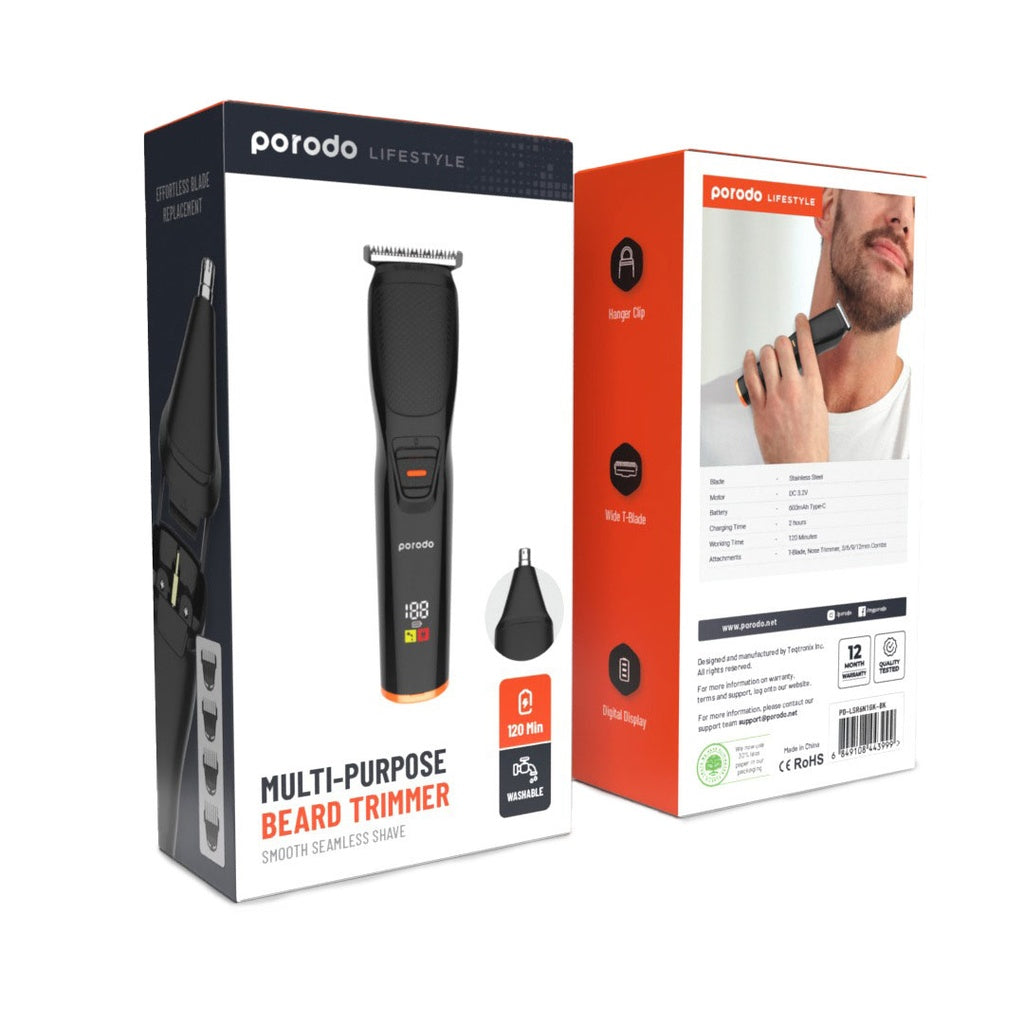 ماكينة حلاقة اللحية متعددة الاستخدام من بورودو لايف ستايل, حلاقة ناعمة وسلسة | Porodo Lifestyle Multi-purpose Beard Trimmer And Smooth Seamless Shave