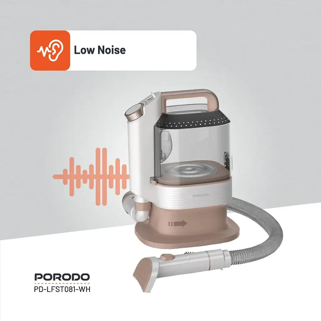 عدة العناية بالحيوانات الاليفة مع مكنسة تنظيف - ابيض | Porodo Lifestyle Pet Grooming Vacuum Cleaner - White