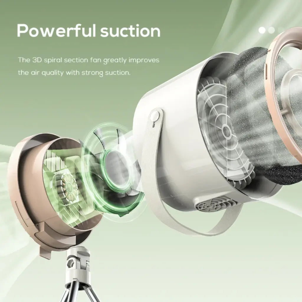 مروحة شفط محمولة صغيرة من بورودو لايف ستايل, مع فلتر قابل للغسل | Porodo Lifestyle Portable Mini Smoke Exhaust with Filter – Washable Filter.