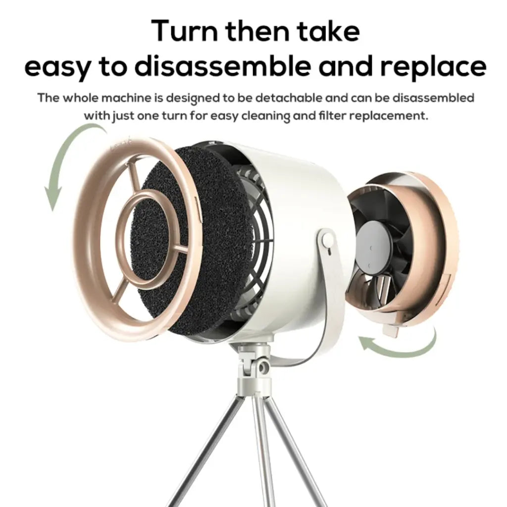 مروحة شفط محمولة صغيرة من بورودو لايف ستايل, مع فلتر قابل للغسل | Porodo Lifestyle Portable Mini Smoke Exhaust with Filter – Washable Filter.