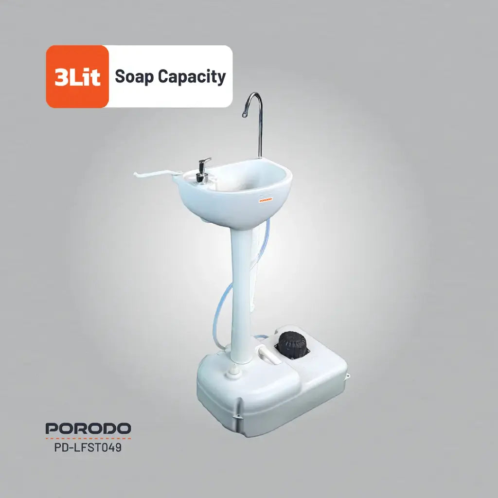 مغسلة محمولة بسعة 17 لتر من بورودو لايف ستايل مع قمع قابل للطي | Porodo Lifestyle Portable Handwash Sink 17L with Folding Funnel