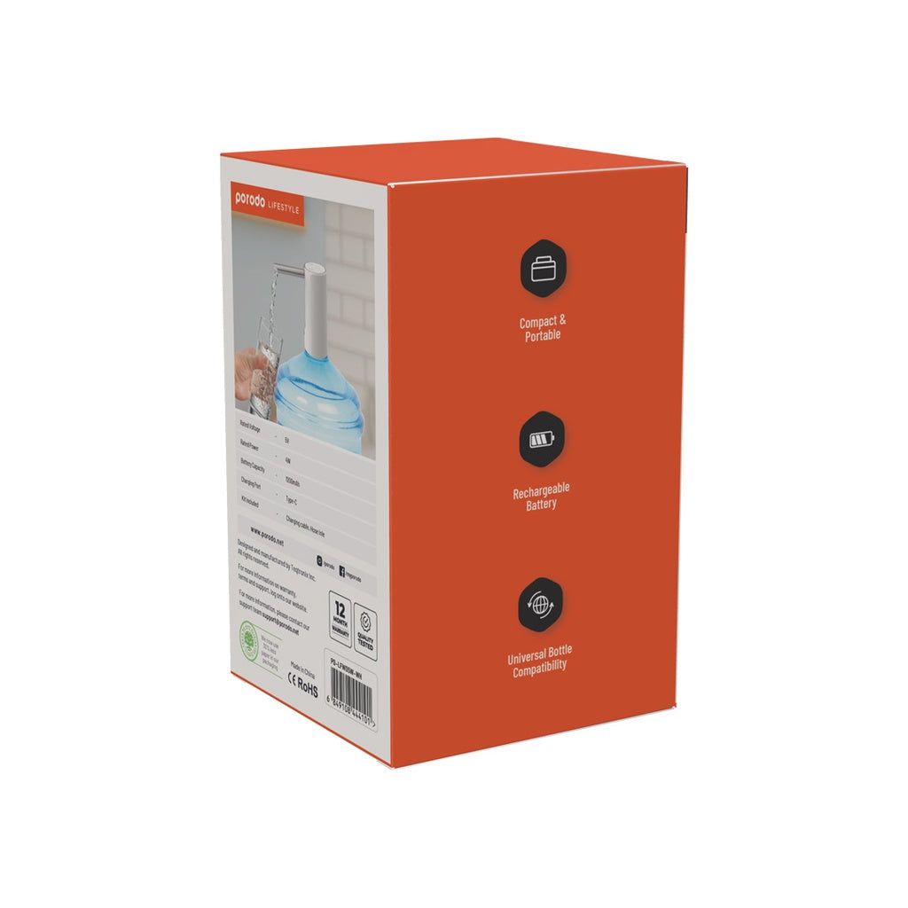 موزع مياه ميني 5 واط بشاشة LED من بورودو لايف ستايل - ابيض | Porodo Lifestyle LED Display Mini Water Dispenser 5W – White