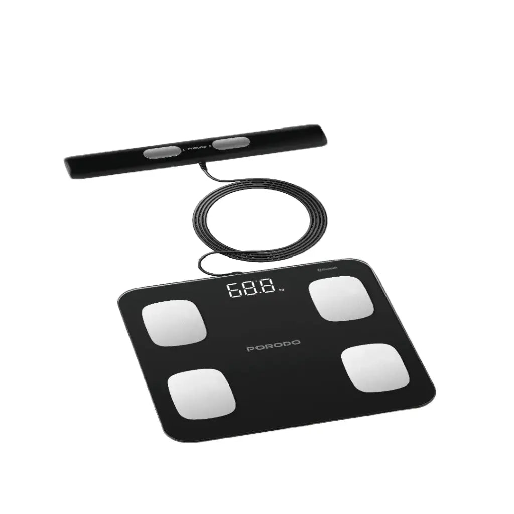 ميزان ذكي بتحليل دقيق من بورودو لايف ستايل - اسود | Porodo Lifestyle Precise Analysis Smart Scale - Black