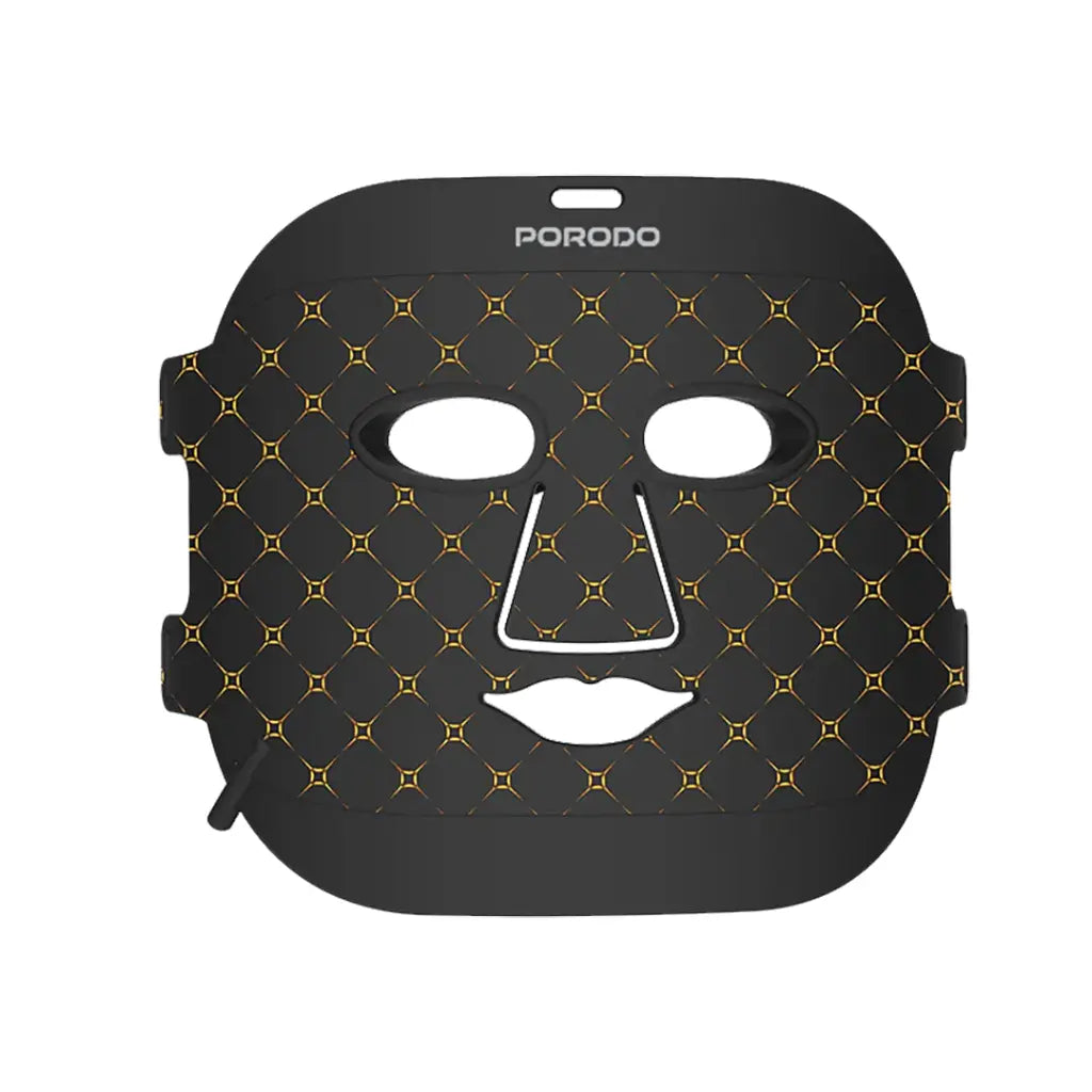 قناع الوجه من بورودو, سيليكون ناعم بتقنية LED للعلاج الضوئي ب 7 الوان - اسود | Porodo Soft Silicone LED Facial Mask with 7 Color Light Therapy - Black