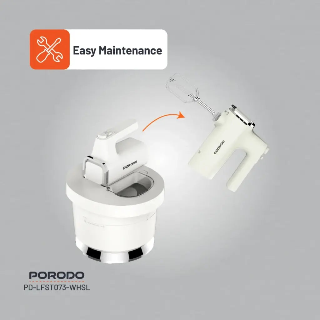 بورودو لايف ستايل خلاط يدوي - ابيض/سلفر | Porodo Lifestyle Hand Mixer - White/Silver