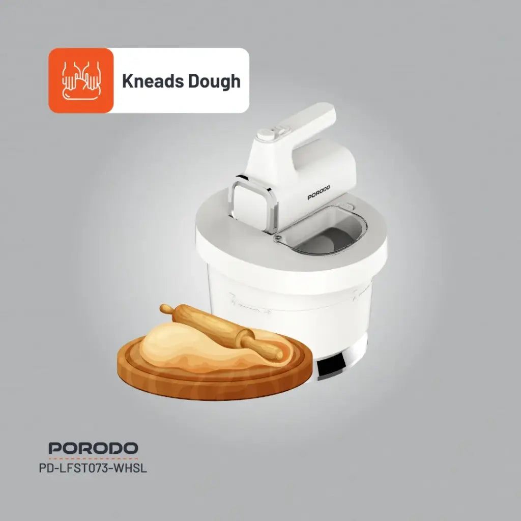 بورودو لايف ستايل خلاط يدوي - ابيض/سلفر | Porodo Lifestyle Hand Mixer - White/Silver