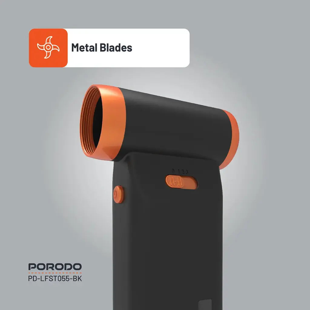 بورودو لايف ستايل تيربو بلاور 110 الف دورة في الدقيقة - اسود | Porodo Lifestyle Turbo Blower 110K RPM - Black.