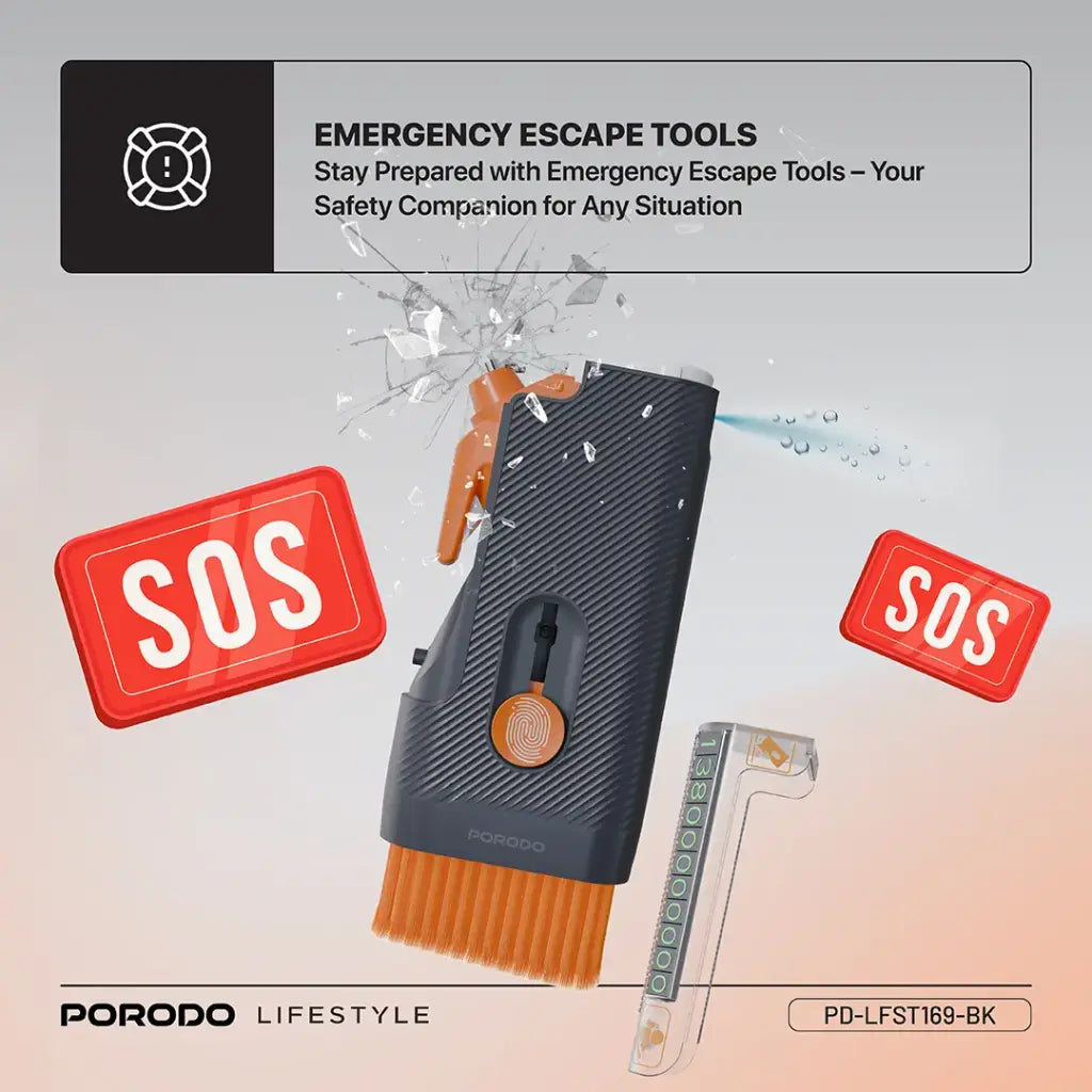 عدة تنظيف سيارة متعددة الاستخدامات من بورودو لايف ستايل - اسود | Porodo Lifestyle Multi-purpose Car Cleaner – Black