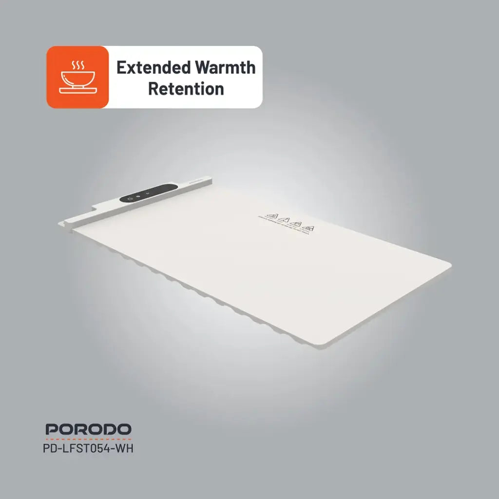حصيرة تدفئة الطعام الكهربائية من بورودو لايف ستايل - ابيض | Porodo Lifestyle Electric Warming Table Mat - White
