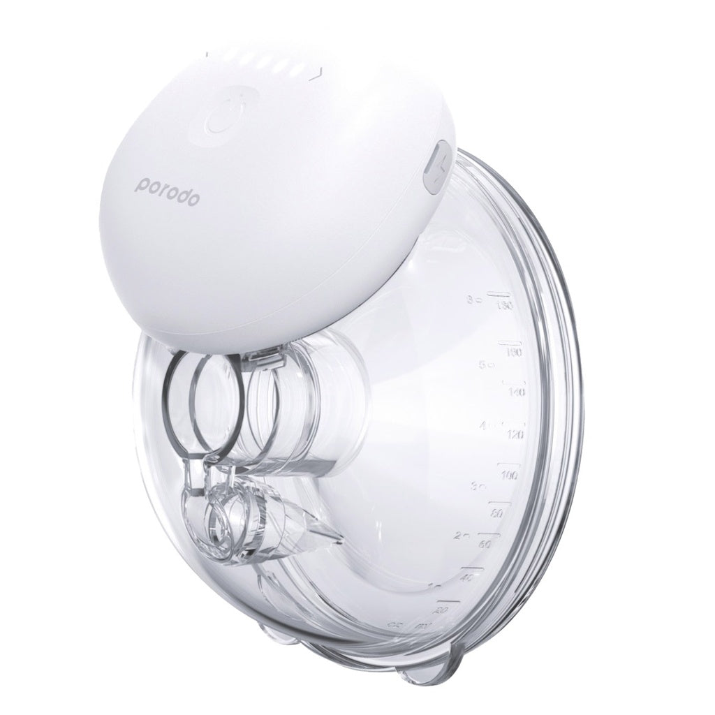 شفاط حليب كهربائي قابل للارتداء من بورودو لايف ستايل بسعة 180 مل - ابيض | Porodo Lifestyle Wearable Electric Breast Pump 180ml - White
