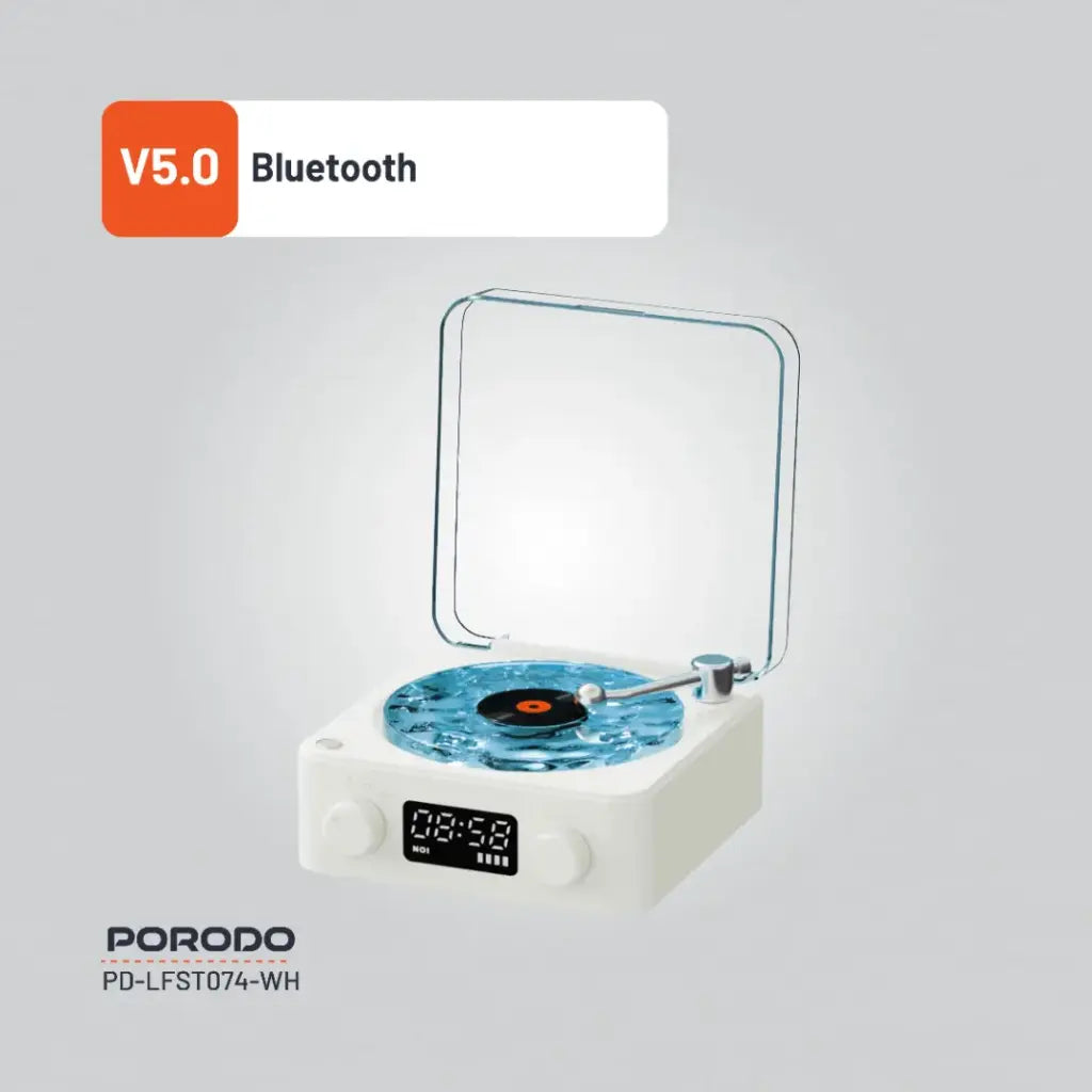 سبيكر بورودو لايف ستايل ويف, سبيكر بلوتوث باصوات وايت نويز, بطارية بسعة 1500 مللي امبير | Porodo Lifestyle Wave White Noise Bluetooth Speaker 1500mAh