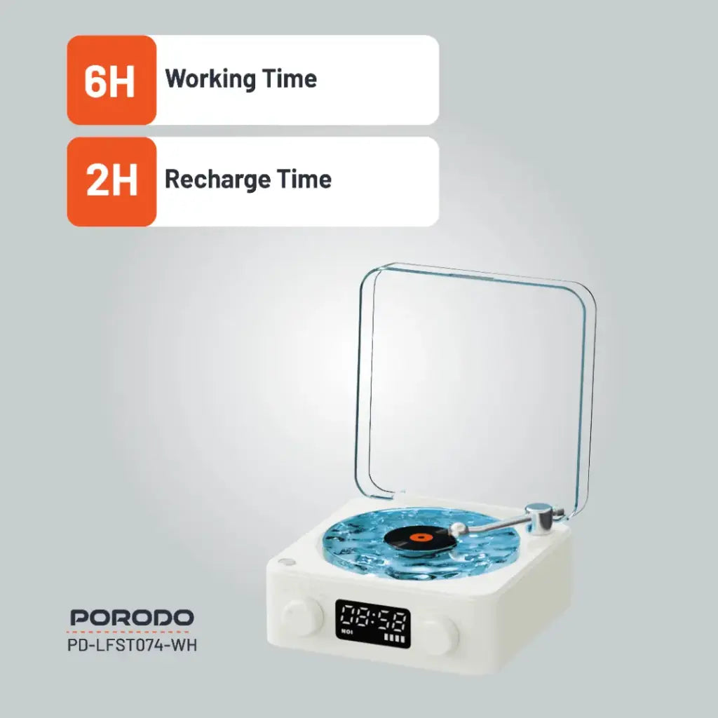 سبيكر بورودو لايف ستايل ويف, سبيكر بلوتوث باصوات وايت نويز, بطارية بسعة 1500 مللي امبير | Porodo Lifestyle Wave White Noise Bluetooth Speaker 1500mAh