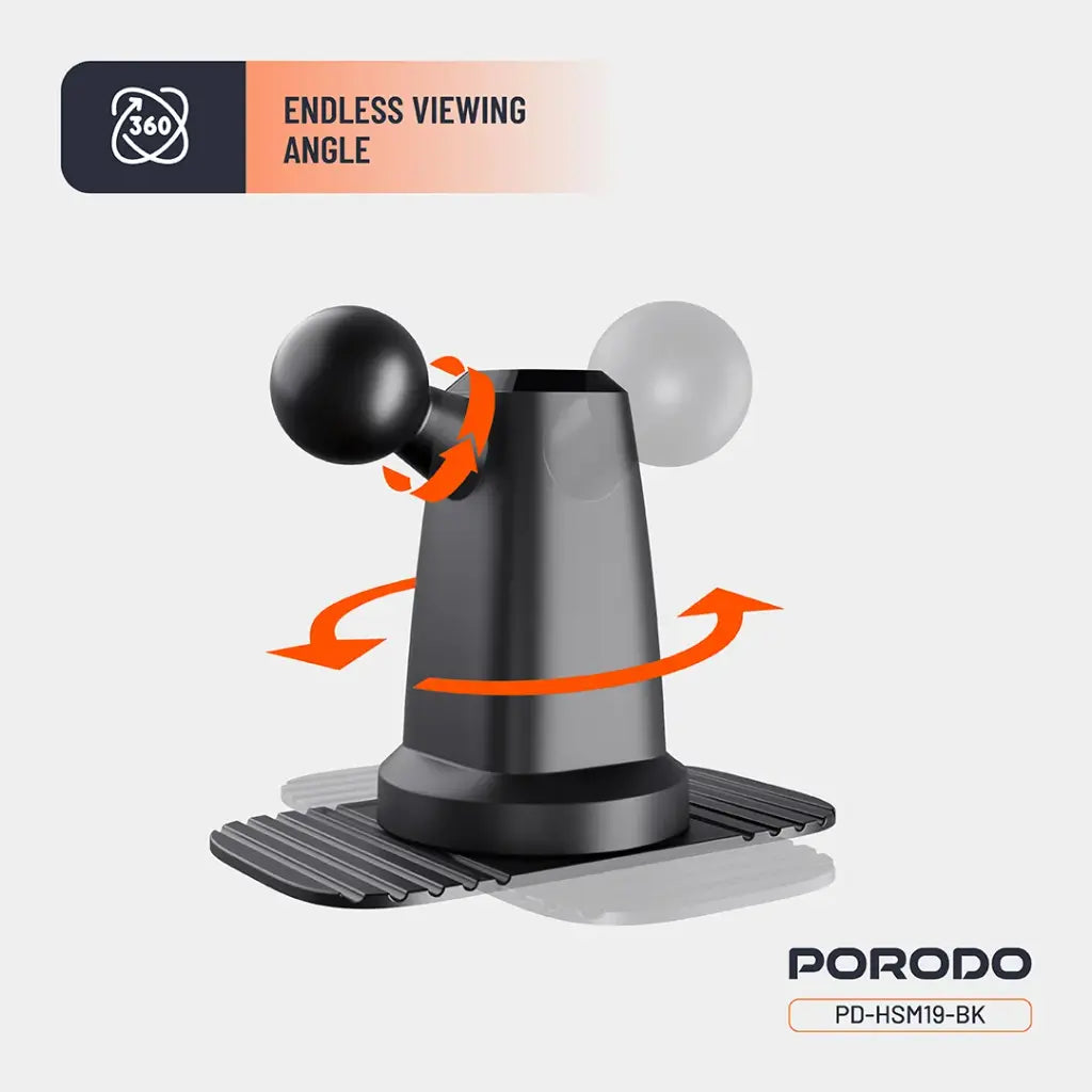 بورودو حامل هاتف للسيارة مغناطيسي 2 في 1 ماج سيف - اسود | Porodo 2-in-1 MagSafe Car Mount - Black