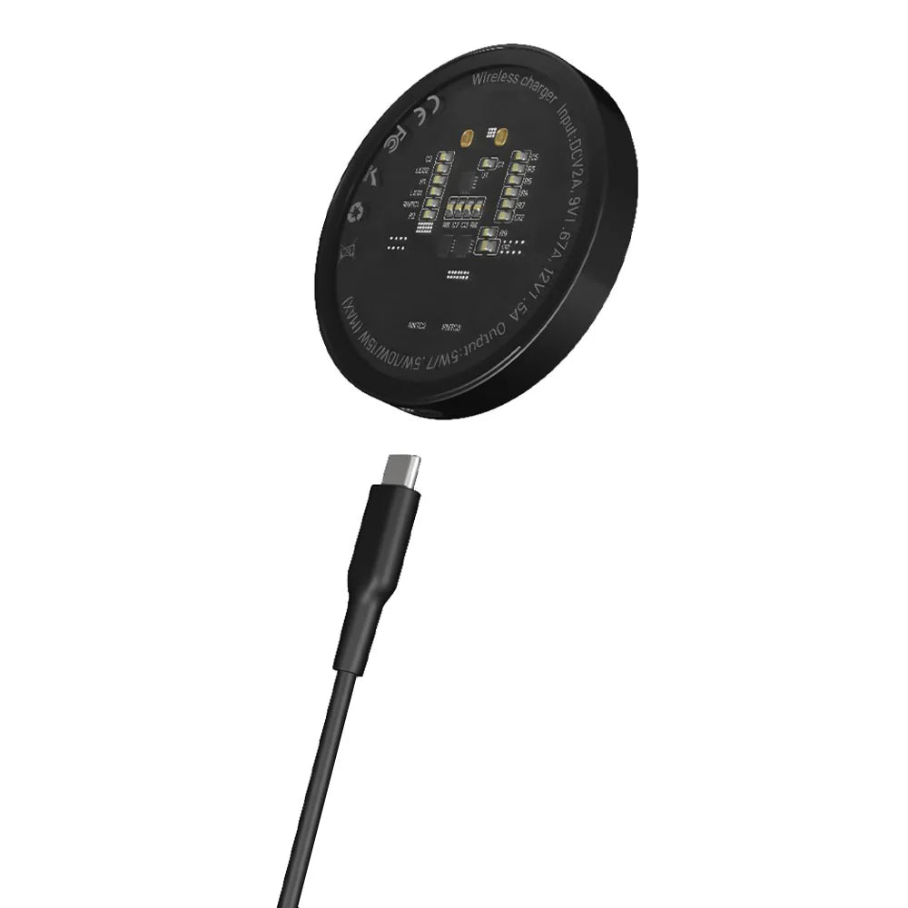 شاحن ماغسيف بورودو اللاسلكي مع كيبل TPU بطول 1.2 متر - اسود | Porodo MagSafe Wireless Charger with 1.2M TPU Cable – Black