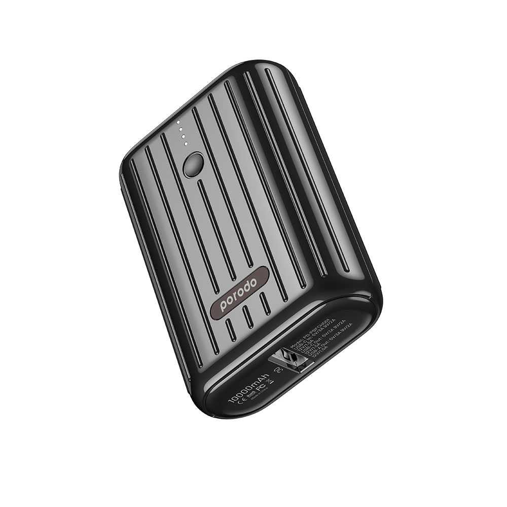 باور بانك بورودو بسعة 10000 مللي امبير مع QC 3.0 و PD بقدرة 20 واط - اسود | Porodo Power Bank 10000mAh QC 3.0 with PD 20W - Black