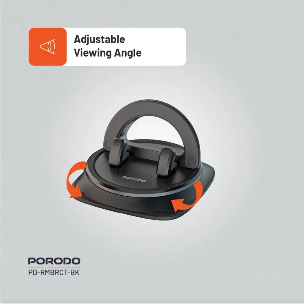 حامل هاتف قابل للدوران من بورودو - اسود | Porodo Rotatable Mobile Phone Bracket - Black