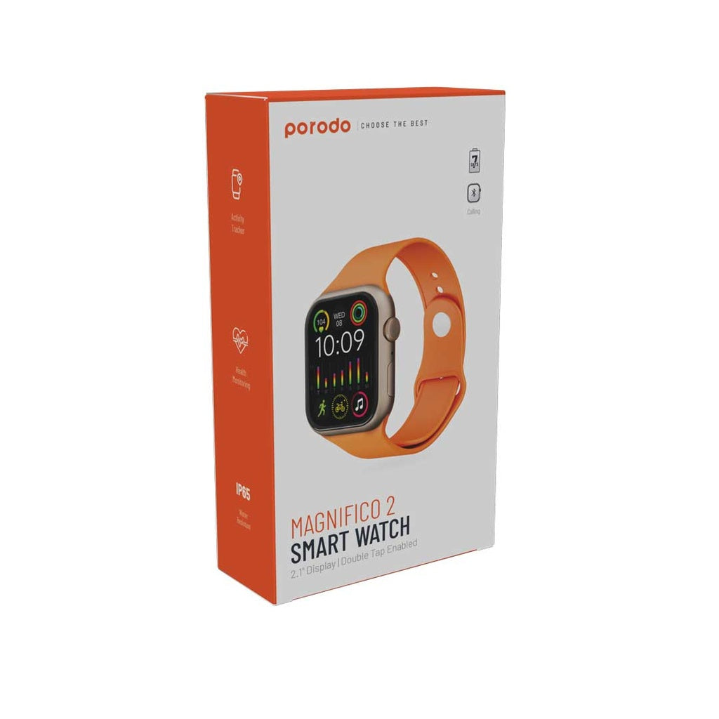 ساعة ذكية بورودو ماغنيفيكو 2 مع سوار رياضي - تيتانيوم | Porodo Smartwatch 2 Magnifico with Sport Band – Titanium