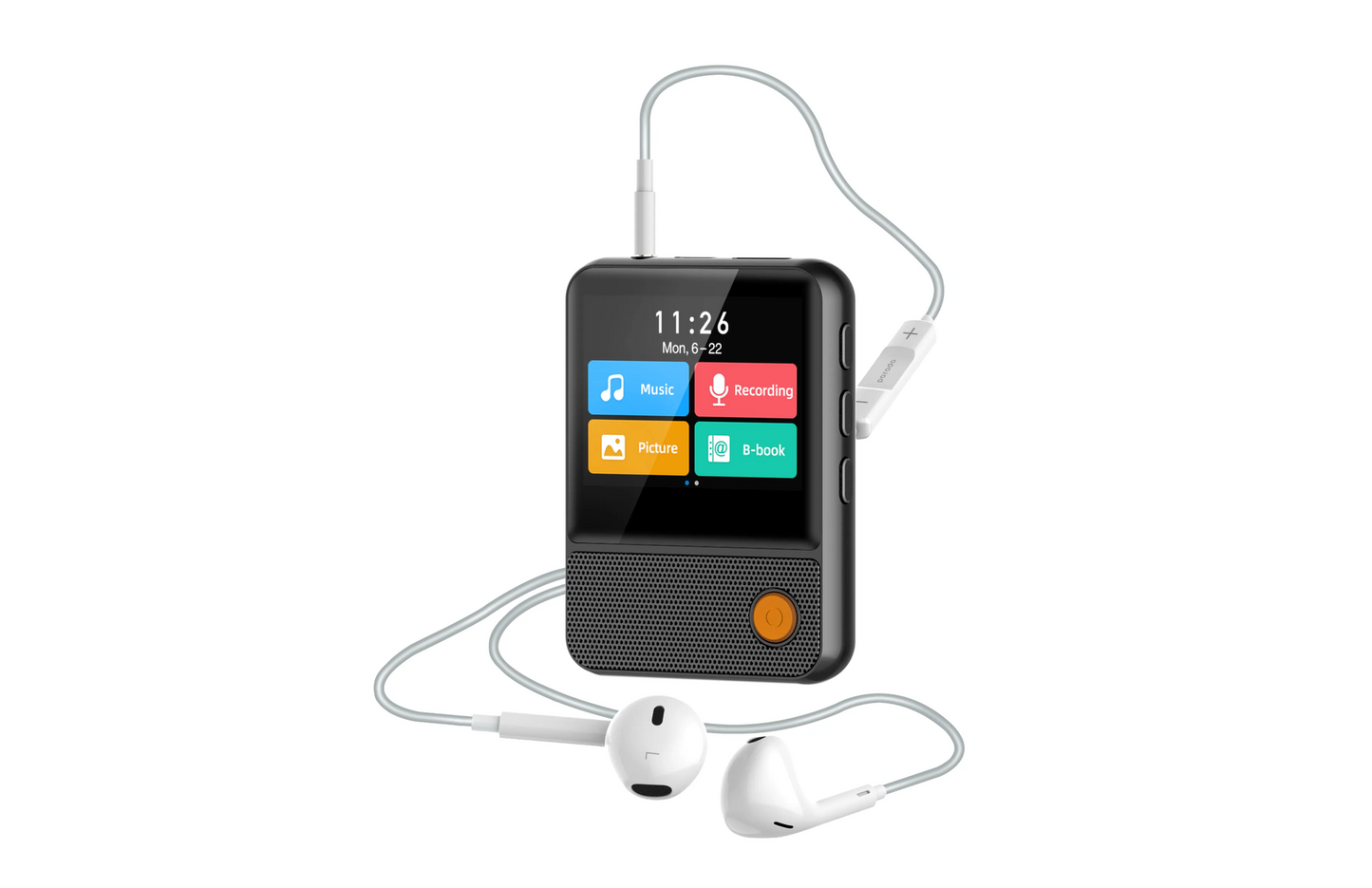 مشغل MP3 بورودو ساوندتيك بشاشة 2.31 بوصة مع سماعة اذن - اسود | Porodo Soundtec 2.31" MP3 Player with Earphone - Black