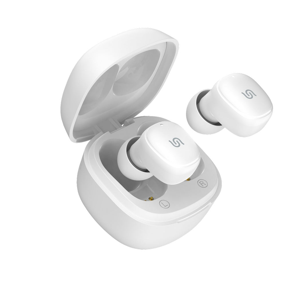 سماعات بورودو ساوندتيك اللاسلكية, صغيرة وخفيفة الوزن - ابيض | Porodo Soundtec Super Mini and Lightweight TWS Earbuds – White