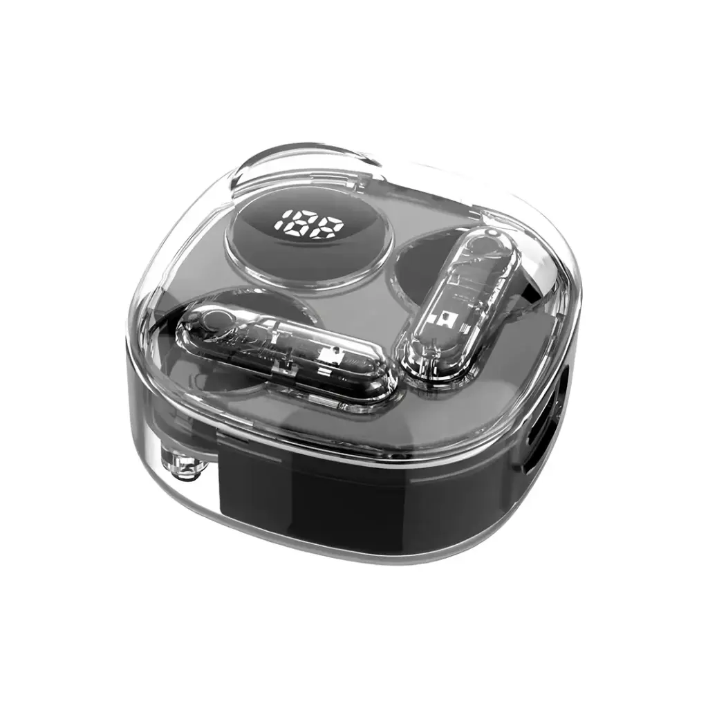 سماعات بورودو ساوندتيك Popwave اللاسلكية, بلوتوث 5.4 وتحكم باللمس | Porodo Soundtec Popwave IPX4 True Wireless Earbuds with Touch Control & Display.