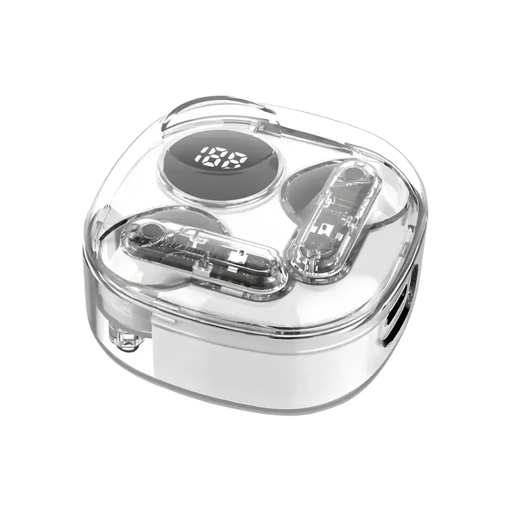 سماعات بورودو ساوندتيك Popwave اللاسلكية, بلوتوث 5.4 وتحكم باللمس | Porodo Soundtec Popwave IPX4 True Wireless Earbuds with Touch Control & Display.