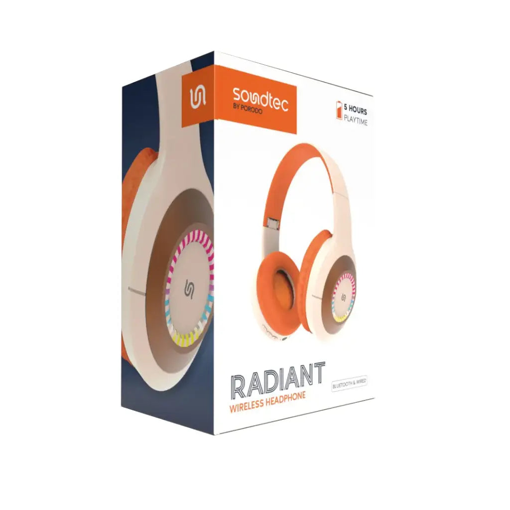 سماعة بورودو ساوندتيك للاطفال, لاسلكية ببطارية 200 مللي امبير, بتقنية بلوتوث ومنفذ 3.5 ملم | Porodo Soundtec Kids Bluetooth Headphones.