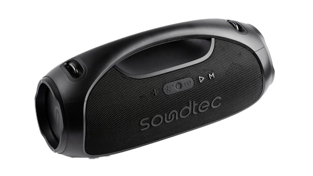 سبيكر بلوتوث 120 واط من بورودو ساوندتيك راش, مع باور بانك بسعة 5400 مللي امبير - اسود | Porodo Soundtec Rush Bluetooth Speaker 120W with 5400mAh Power Bank - Black