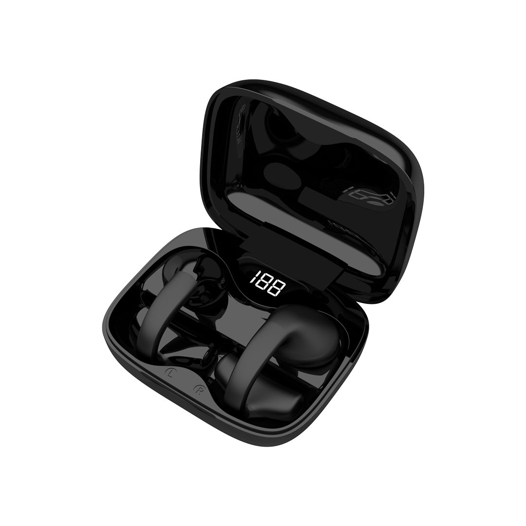 سماعات بورودو ساوندتيك اللاسلكية بمشبك للاذن - اسود | Porodo Soundtec TWS Ear Clip Wireless Earbuds – Black.