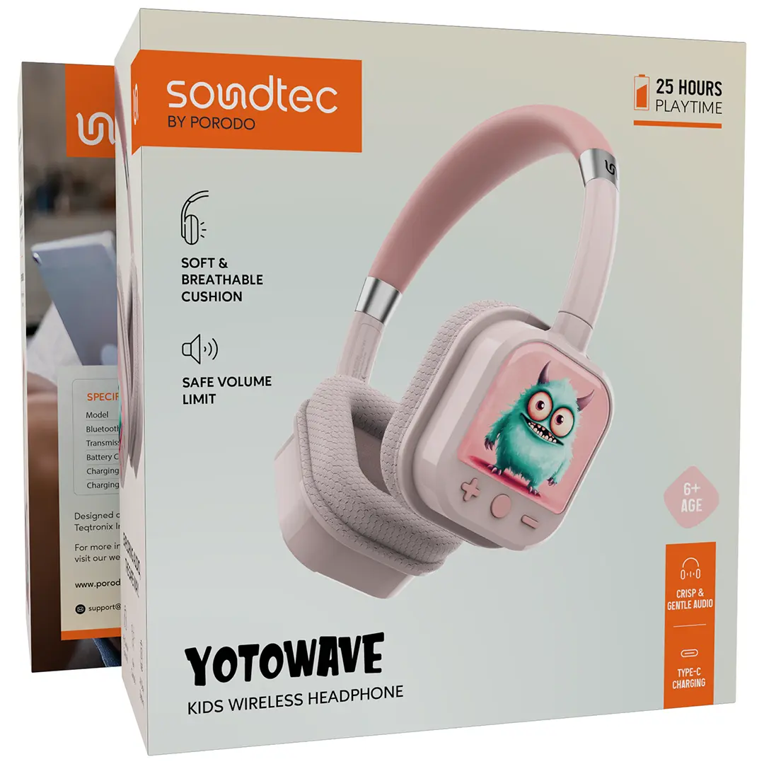 سماعة بورودو ساوندتيك يوتو ويف اللاسلكية للاطفال | Porodo Soundtec Yotowave Kids Wireless Headphone